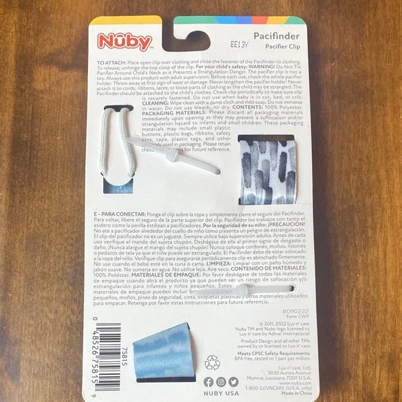 Pacifinder Pacifier Clip - Blue and Gray - Picture 2 of 4